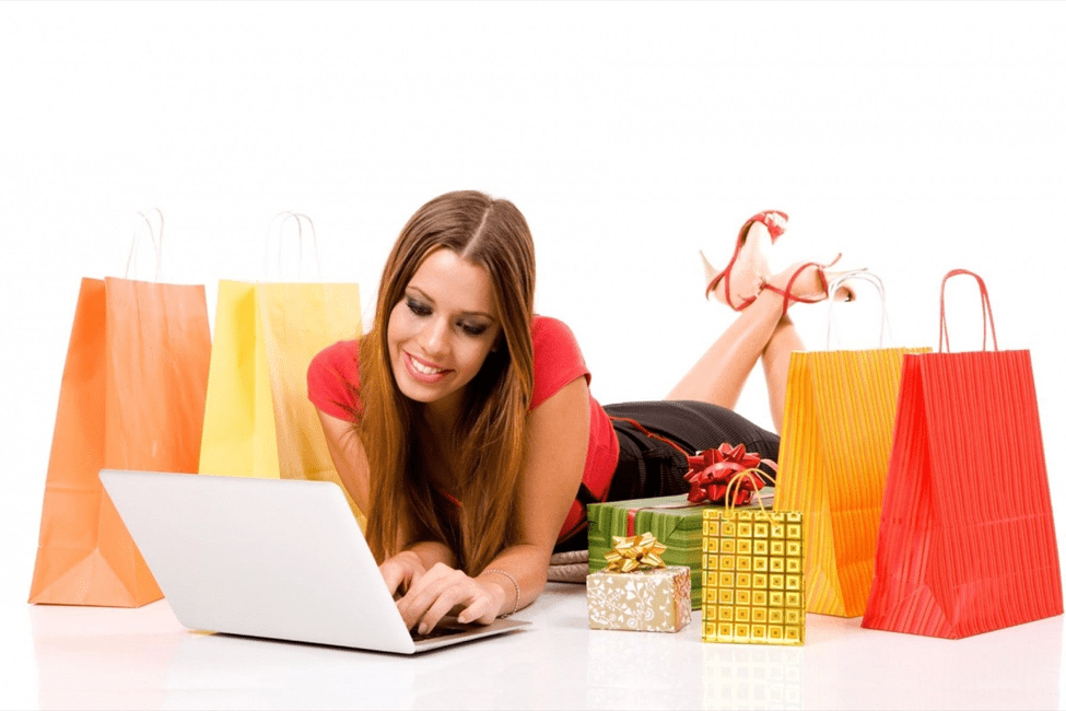 Girl doing online shopping