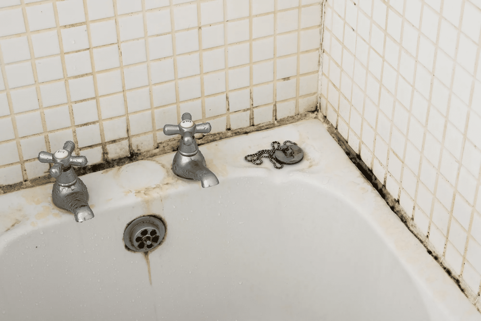 dirty tap and sink